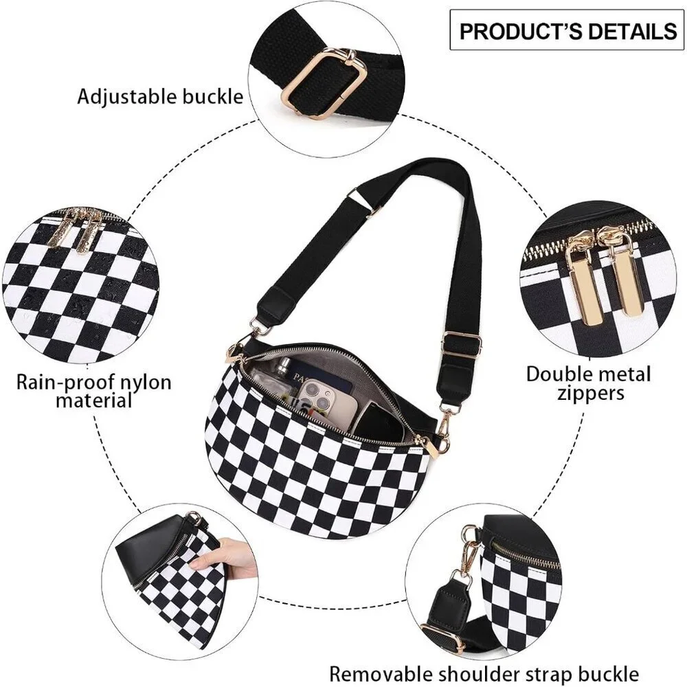 Small Leather Crossbody Bag Women Travel Purse Fanny Pack Belt Bag
